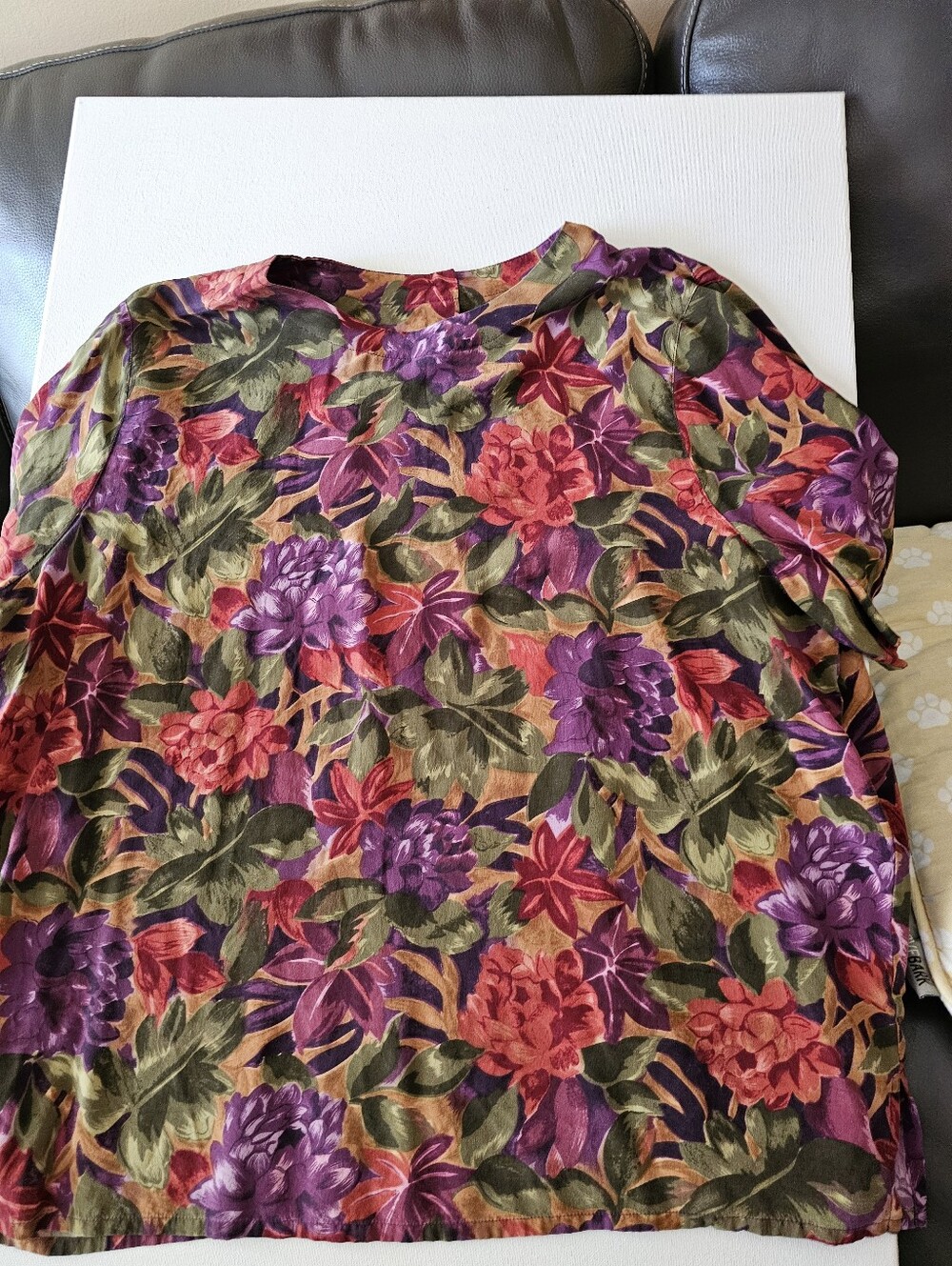 Alfred Dunner Floral Short-Sleeve Women’s Plus 20W Red Floral Silk